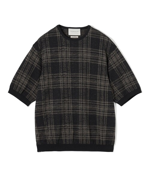 TOMORROWLAND (トゥモローランド)の「TOMORROWLAND tricot チェック柄 強撚ハイゲージコットンニットTシャツ(ニット/セーター・メンズ・ブルー系その他/グレー系その他・M/L/S)」の2枚目の写真