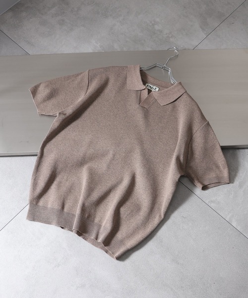 Art re A select(アトリエセレクト)の「【MADE IN KOREA】バウンスサマーニット半袖スキッパーポロシャツ(ポロシャツ・メンズ・ブラウン/ブラック/ネイビー/ベージュ・L/M)」の18枚目の写真