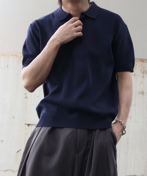 Art re A select(アトリエセレクト)の「【MADE IN KOREA】バウンスサマーニット半袖スキッパーポロシャツ(ポロシャツ・メンズ・ブラウン/ブラック/ネイビー/ベージュ・L/M)」の19枚目の写真