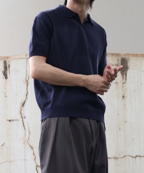 Art re A select(アトリエセレクト)の「【MADE IN KOREA】バウンスサマーニット半袖スキッパーポロシャツ(ポロシャツ・メンズ・ブラウン/ブラック/ネイビー/ベージュ・L/M)」の20枚目の写真