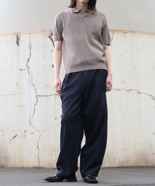 Art re A select(アトリエセレクト)の「【MADE IN KOREA】バウンスサマーニット半袖スキッパーポロシャツ(ポロシャツ・メンズ・ブラウン/ブラック/ネイビー/ベージュ・L/M)」の21枚目の写真