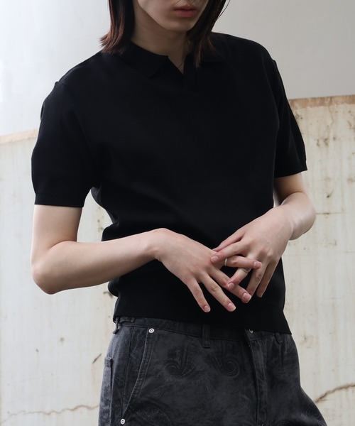 Art re A select(アトリエセレクト)の「【MADE IN KOREA】バウンスサマーニット半袖スキッパーポロシャツ(ポロシャツ・メンズ・ブラウン/ブラック/ネイビー/ベージュ・L/M)」の16枚目の写真
