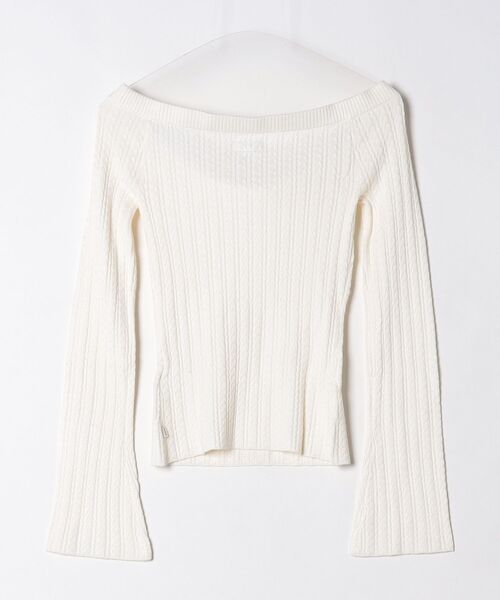 GUESS JEANS(ゲスジーンズ)の「GUESS JEANS Cable Sweater ニット セーター(ニット/セーター・レディース・グレー/オフホワイト・LARGE/X-SMALL/MEDIUM/SMALL)」の3枚目の写真
