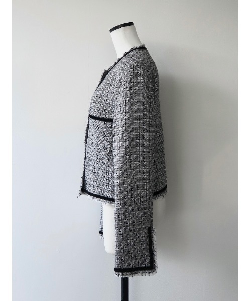 swane(スワネ)の「table tweed collarless jacket(テーラードジャケット・レディース・MIX・FREE)」の2枚目の写真