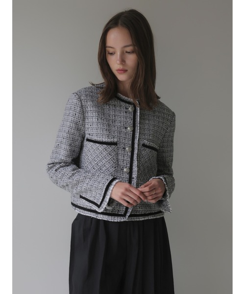 swane(スワネ)の「table tweed collarless jacket(テーラードジャケット・レディース・MIX・FREE)」の5枚目の写真
