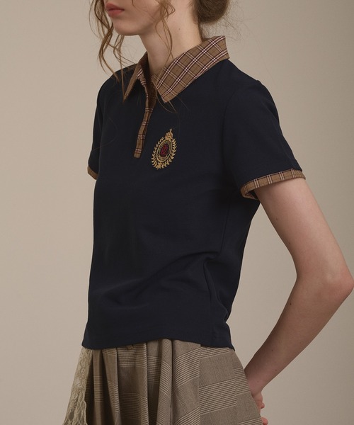 hazyl(ヘイジル)の「emblem logo polo shirt / エンブレムロゴポロシャツ(ポロシャツ・レディース・ネイビー/ブラウン系その他・フリー)」の18枚目の写真