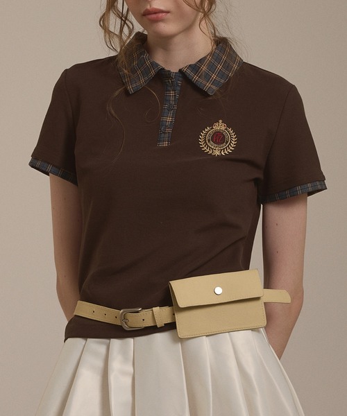 hazyl(ヘイジル)の「emblem logo polo shirt / エンブレムロゴポロシャツ(ポロシャツ・レディース・ネイビー/ブラウン系その他・フリー)」の22枚目の写真