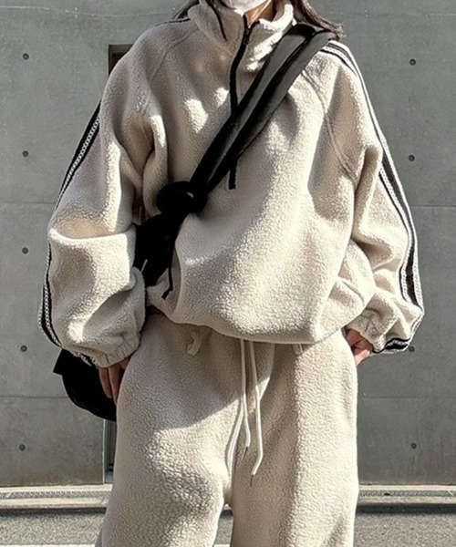 セール】Side Line Boa Fleece Anorak/サイドラインボアフリース