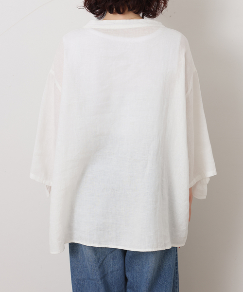 JOURNAL STANDARD LUXE(ジャーナルスタンダード ラックス)の「フレンチリネンキャンバス フリルプルブラウス(シャツ/ブラウス・レディース・ブラック/ホワイト・FREE)」の22枚目の写真