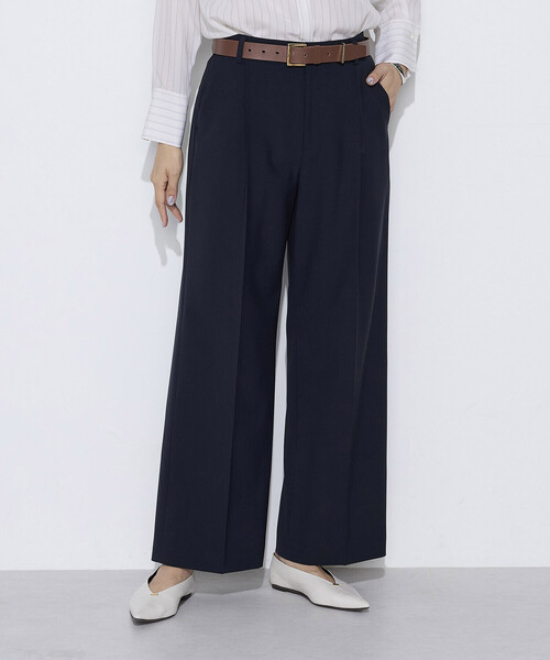 COMME CA(コムサ)の「〔 TALLサイズ 〕 【セットアップ対応】T/W2WAYストレッチ ストレートパンツ(その他パンツ・レディース・ネイビー/ブラウン・13号/15号)」の2枚目の写真