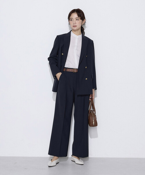 COMME CA(コムサ)の「〔 TALLサイズ 〕 【セットアップ対応】T/W2WAYストレッチ ストレートパンツ(その他パンツ・レディース・ネイビー/ブラウン・13号/15号)」の3枚目の写真