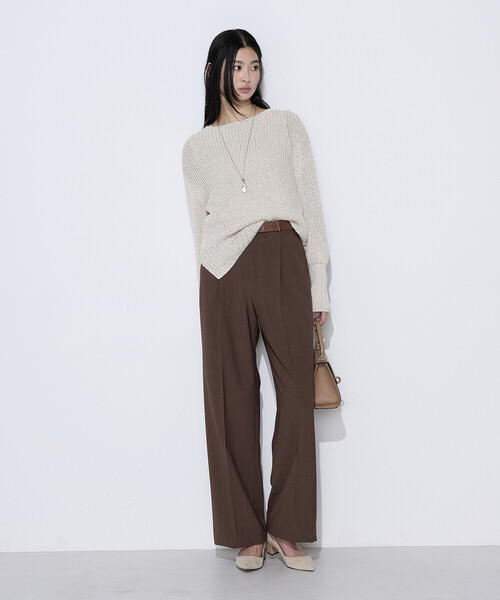 COMME CA(コムサ)の「〔 TALLサイズ 〕 【セットアップ対応】T/W2WAYストレッチ ストレートパンツ(その他パンツ・レディース・ネイビー/ブラウン・13号/15号)」の15枚目の写真