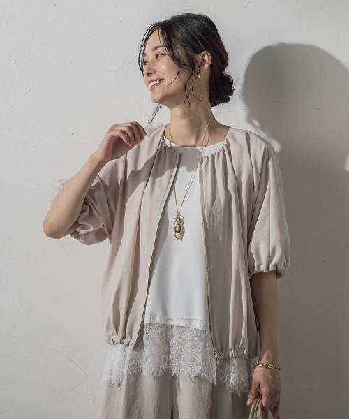 LAUTREAMONT(ロートレアモン)の「ナチュラルストレッチジャケット≪セット着用可≫(ダウンジャケット/コート・レディース・ベージュ/ブラック・9号)」の11枚目の写真