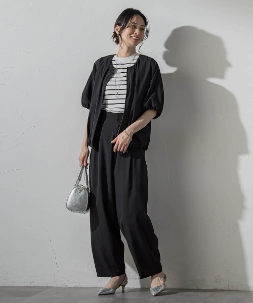 LAUTREAMONT(ロートレアモン)の「ナチュラルストレッチジャケット≪セット着用可≫(ダウンジャケット/コート・レディース・ベージュ/ブラック・9号)」の5枚目の写真