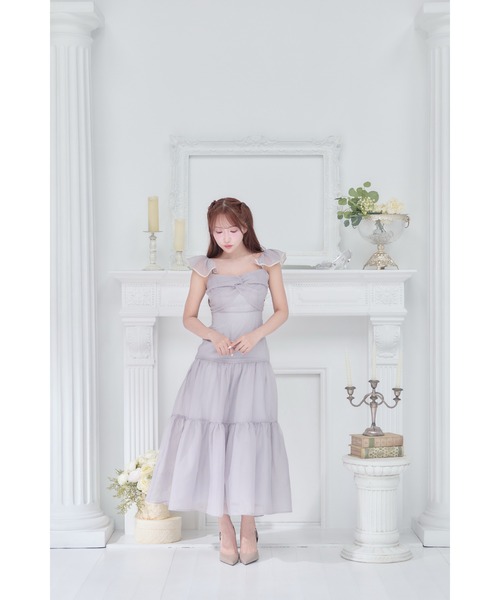 MISTREASS(ミストレアス)の「Sheer Gingham Tiered Dress(ワンピース・レディース・ブラック/グレー/アイボリー・FREE)」の4枚目の写真