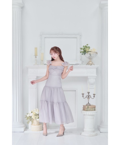 MISTREASS(ミストレアス)の「Sheer Gingham Tiered Dress(ワンピース・レディース・ブラック/グレー/アイボリー・FREE)」の5枚目の写真