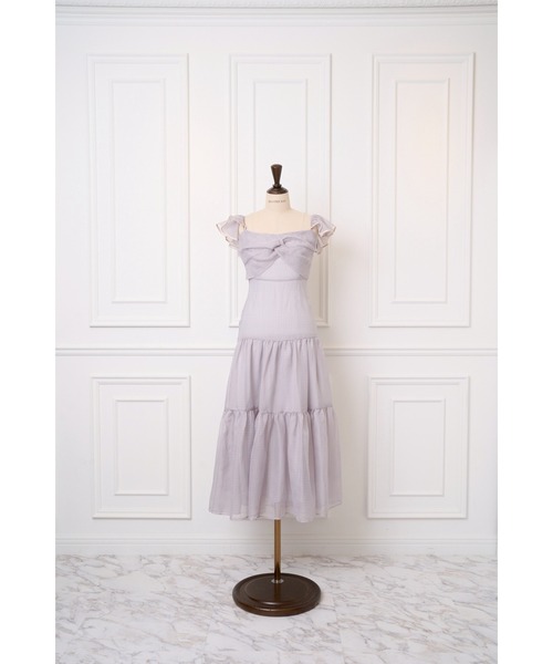 MISTREASS(ミストレアス)の「Sheer Gingham Tiered Dress(ワンピース・レディース・ブラック/グレー/アイボリー・FREE)」の6枚目の写真