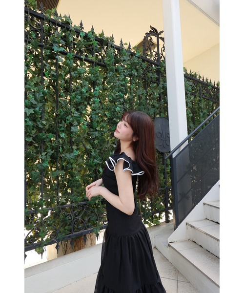 MISTREASS(ミストレアス)の「Sheer Gingham Tiered Dress(ワンピース・レディース・ブラック/グレー/アイボリー・FREE)」の10枚目の写真