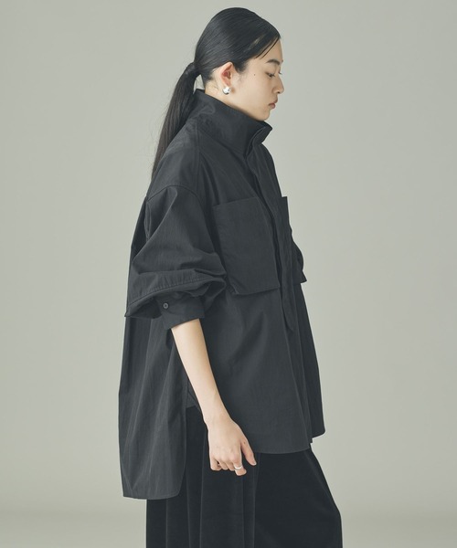 Curensology（カレンソロジー）の「Curensology(カレンソロジー)/ナイロンバイオシャツ（シャツ/ブラウス・レディース・カーキ/ブラック/ダークブラウン・FREE）」の18枚目の写真