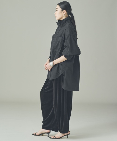 Curensology（カレンソロジー）の「Curensology(カレンソロジー)/ナイロンバイオシャツ（シャツ/ブラウス・レディース・カーキ/ブラック/ダークブラウン・FREE）」の21枚目の写真