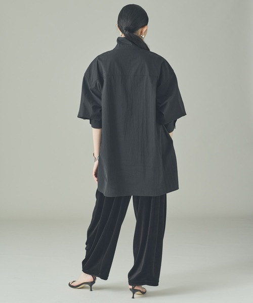 Curensology（カレンソロジー）の「Curensology(カレンソロジー)/ナイロンバイオシャツ（シャツ/ブラウス・レディース・カーキ/ブラック/ダークブラウン・FREE）」の22枚目の写真