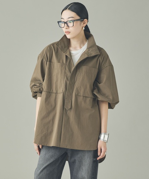 Curensology（カレンソロジー）の「Curensology(カレンソロジー)/ナイロンバイオシャツ（シャツ/ブラウス・レディース・カーキ/ブラック/ダークブラウン・FREE）」の11枚目の写真