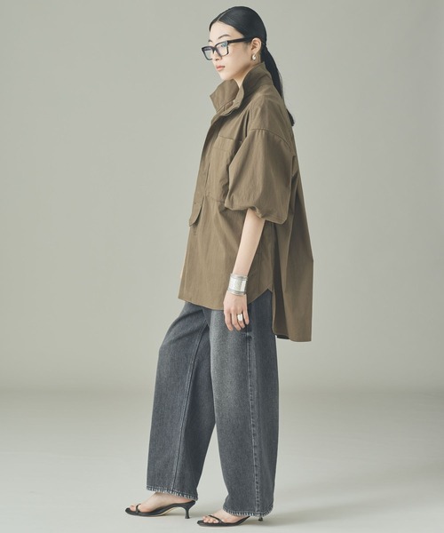 Curensology（カレンソロジー）の「Curensology(カレンソロジー)/ナイロンバイオシャツ（シャツ/ブラウス・レディース・カーキ/ブラック/ダークブラウン・FREE）」の15枚目の写真