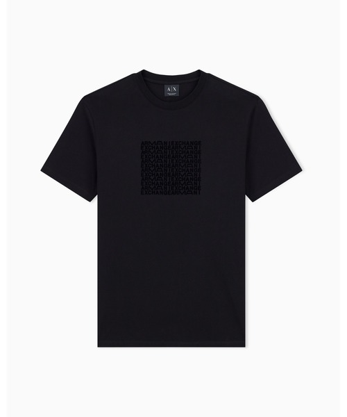 ARMANI EXCHANGE(アルマーニエクスチェンジ)の「【A|X アルマーニ エクスチェンジ】フロッキーロゴ レギュラーフィット 半袖クルーネックTシャツ/REGULAR(Tシャツ/カットソー・メンズ・ブラック・X-SMALL/X-LARGE/SMALL/MEDIUM/LARGE)」の6枚目の写真