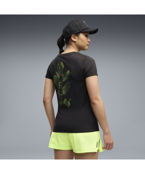 PUMA(プーマ)の「PUMA プーマ ウィメンズ トレーニング PUMA x HYROX ポリグラフィック 半袖 Tシ(Tシャツ/カットソー・レディース・ブラック/ラベンダー・SMALL/LARGE/MEDIUM/X-SMALL)」の3枚目の写真