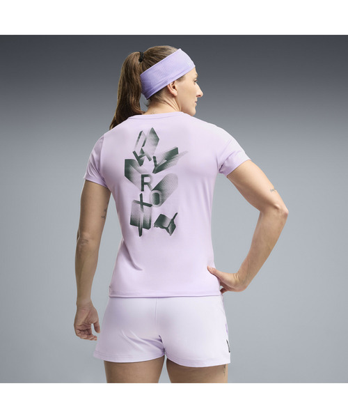 PUMA(プーマ)の「PUMA プーマ ウィメンズ トレーニング PUMA x HYROX ポリグラフィック 半袖 Tシ(Tシャツ/カットソー・レディース・ブラック/ラベンダー・SMALL/LARGE/MEDIUM/X-SMALL)」の12枚目の写真