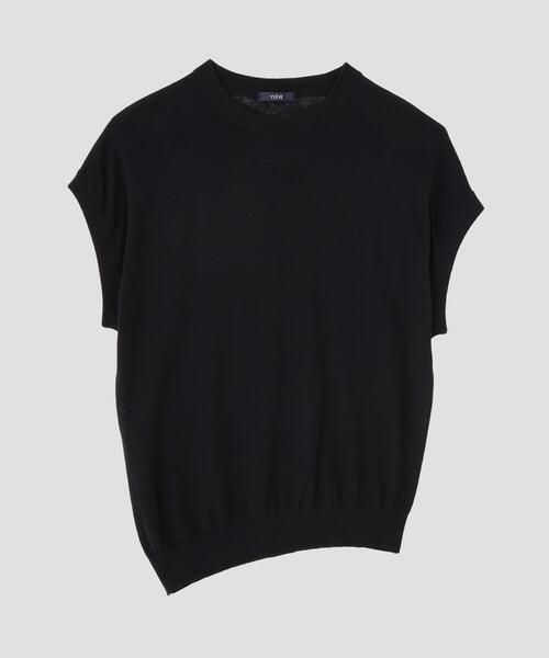 YLEVE（イレーヴ）の「YLEVE / COTTON LINEN KNIT ASYMMETRY PULLOVER（ニット/セーター・レディース・カーキ/ブラック/ホワイト・1）」の5枚目の写真