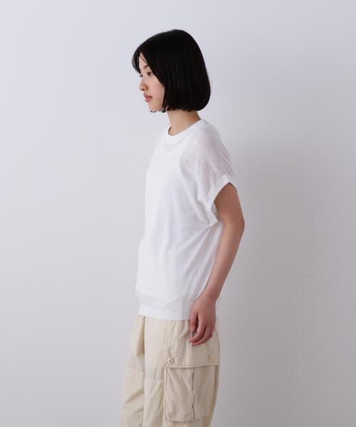 YLEVE（イレーヴ）の「YLEVE / COTTON LINEN KNIT ASYMMETRY PULLOVER（ニット/セーター・レディース・カーキ/ブラック/ホワイト・1）」の8枚目の写真