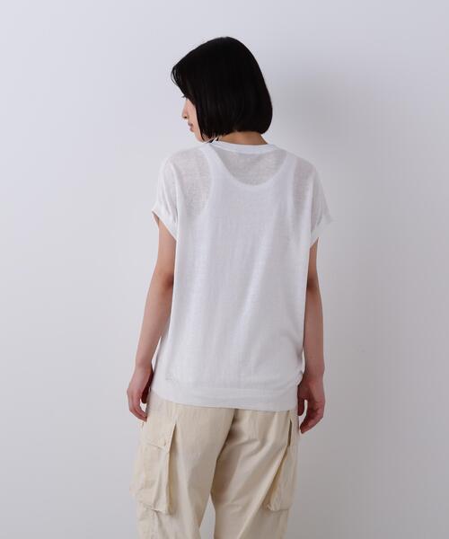 YLEVE（イレーヴ）の「YLEVE / COTTON LINEN KNIT ASYMMETRY PULLOVER（ニット/セーター・レディース・カーキ/ブラック/ホワイト・1）」の9枚目の写真