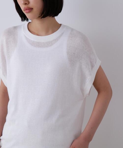YLEVE（イレーヴ）の「YLEVE / COTTON LINEN KNIT ASYMMETRY PULLOVER（ニット/セーター・レディース・カーキ/ブラック/ホワイト・1）」の10枚目の写真