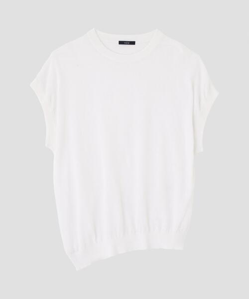 YLEVE（イレーヴ）の「YLEVE / COTTON LINEN KNIT ASYMMETRY PULLOVER（ニット/セーター・レディース・カーキ/ブラック/ホワイト・1）」の11枚目の写真