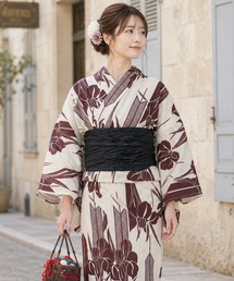 UNCOCON（アンココン）の「【綿麻仕立て上がり浴衣セット】 兵児帯 2点セット　コットンリネンの生地を使用したこだわり浴衣（浴衣）」