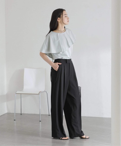 La TOTALITE（ラトータリテ）の「【洗える】《追加》ケープカットソー（Tシャツ/カットソー・レディース・バーガンディー/グレー/グリーン・FREE）」の15枚目の写真