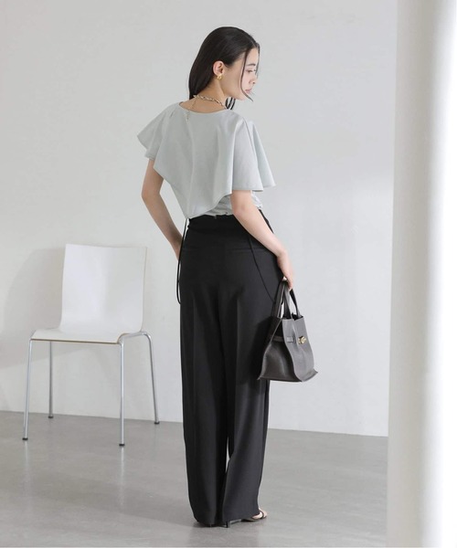 La TOTALITE（ラトータリテ）の「【洗える】《追加》ケープカットソー（Tシャツ/カットソー・レディース・バーガンディー/グレー/グリーン・FREE）」の16枚目の写真