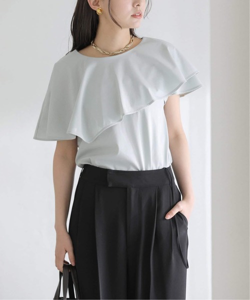 La TOTALITE（ラトータリテ）の「【洗える】《追加》ケープカットソー（Tシャツ/カットソー・レディース・バーガンディー/グレー/グリーン・FREE）」の17枚目の写真