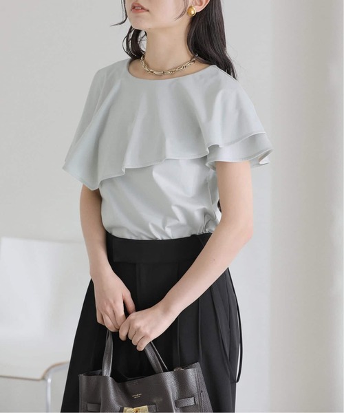 La TOTALITE（ラトータリテ）の「【洗える】《追加》ケープカットソー（Tシャツ/カットソー・レディース・バーガンディー/グレー/グリーン・FREE）」の18枚目の写真