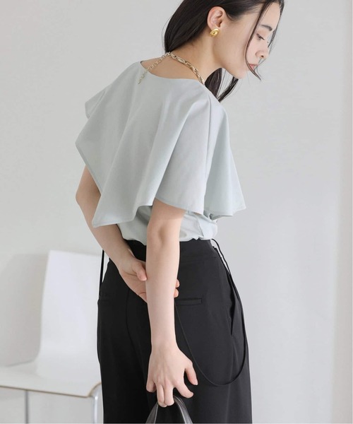 La TOTALITE（ラトータリテ）の「【洗える】《追加》ケープカットソー（Tシャツ/カットソー・レディース・バーガンディー/グレー/グリーン・FREE）」の19枚目の写真