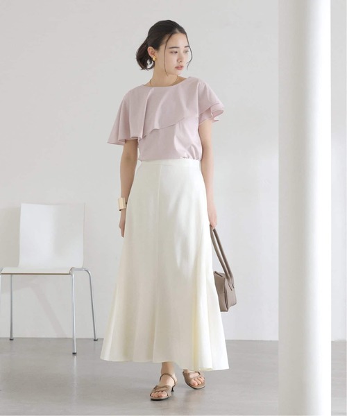 La TOTALITE（ラトータリテ）の「【洗える】《追加》ケープカットソー（Tシャツ/カットソー・レディース・バーガンディー/グレー/グリーン・FREE）」の20枚目の写真