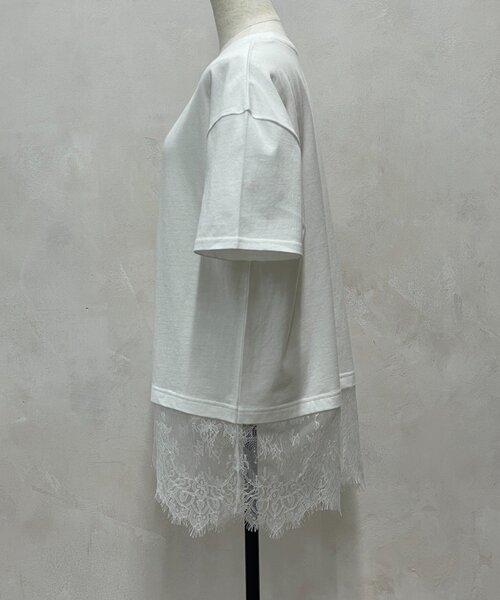 Jena espace merveilleux（ジェナ　エスパスメルヴェイユ）の「裾レースカットソー（Tシャツ/カットソー・レディース・ブラック/オフホワイト・FREE）」の8枚目の写真