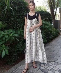 エスニックストライプキャミワンピース