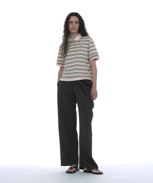 PARTIMENTO WOMEN(パルティメントウィメン)の「ダブルレイヤードストライプポロTシャツ_ベージュ(ポロシャツ・レディース・その他・SMALL/MEDIUM)」の8枚目の写真