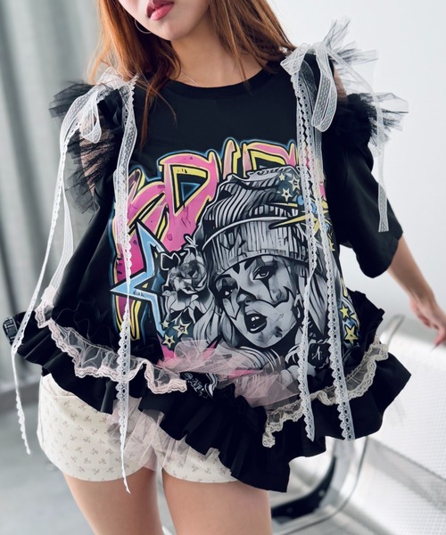 Y2K SYNAPSE FACTORY(ワイツーケー シナプスファクトリー)の「【SYNOVA】veryリメイクTシャツ(Tシャツ/カットソー・レディース・その他1/その他2/その他3/その他5/その他6/その他4・FREE)」の3枚目の写真