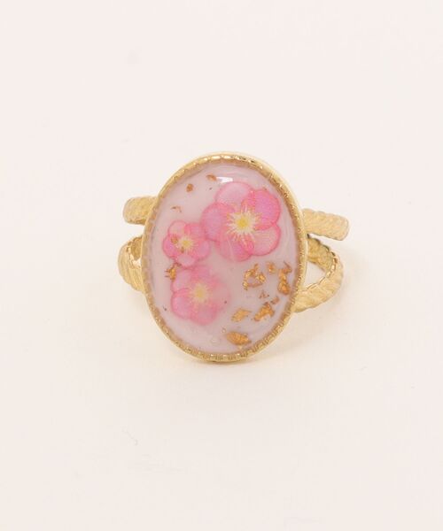 tone（トーン）の「【popochi】和風 梅の花 レジン リング 指輪｜アクセサリー 着物 浴衣 和装 成人式 卒業式 ピンク 赤(MA)（リング・レディース・シルバー/ゴールド/ゴールド系3/ゴールド系2/シルバー系2/ゴールド系4・FREE）」の4枚目の写真