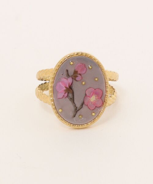tone（トーン）の「【popochi】和風 梅の花 レジン リング 指輪｜アクセサリー 着物 浴衣 和装 成人式 卒業式 ピンク 赤(MA)（リング・レディース・シルバー/ゴールド/ゴールド系3/ゴールド系2/シルバー系2/ゴールド系4・FREE）」の5枚目の写真