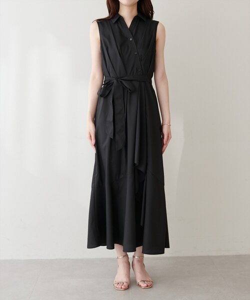 natural couture(ナチュラルクチュール)の「アシンメトリーヘムシャツワンピース(シャツワンピース・レディース・ブラック/ネイビー/イエロー/ブルー・FREE)」の9枚目の写真