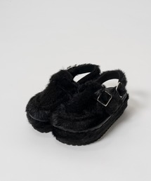 Fur-Like Volume Sole Slingback Mules/ファーライクボリュームソールスリングバックミュール